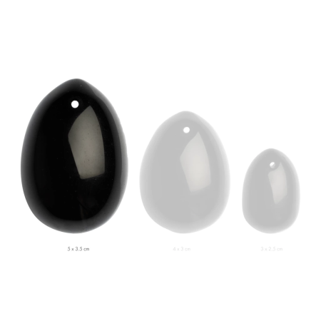 La Gemmes Black Obsidian Egg L - Natural Stone Pelvic Floor Trainer 5x3.5cm