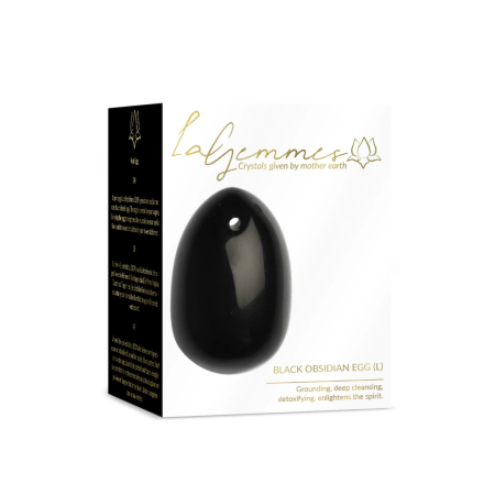 La Gemmes Black Obsidian Egg L - Natural Stone Pelvic Floor Trainer 5x3.5cm