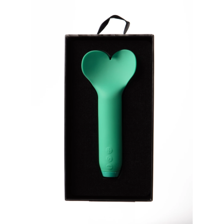 Je Joue Amour Green Heart-Shaped Bullet Massager, USB Rechargeable