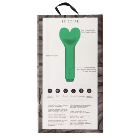 Je Joue Amour Green Heart-Shaped Bullet Massager, USB Rechargeable