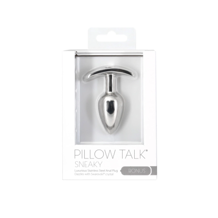 Pillow Talk Sneaky Stainless Steel Plug with Swarovski Crystal & PowerBullet