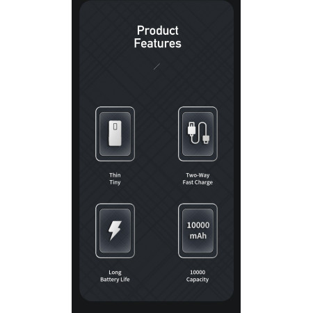 Išorinė baterija Power Bank Awei P5K 10000mAh juoda