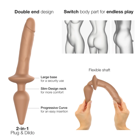 Strap-On-Me Switch Plug-In Caramel L - Anatomical Silicone Intimate System