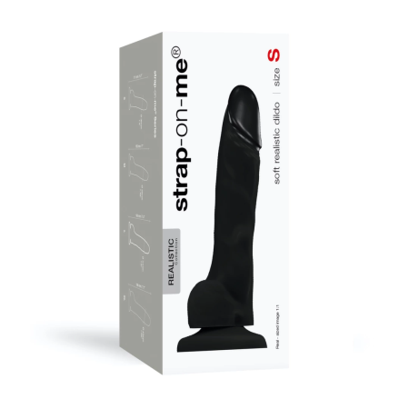 Strap-On-Me Soft Realistic Model Black M - Flexible Silicone System