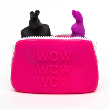 Happy Rabbit WOW Silicone Zip Storage Bag Small Pink 16.5x10.8x2.5cm