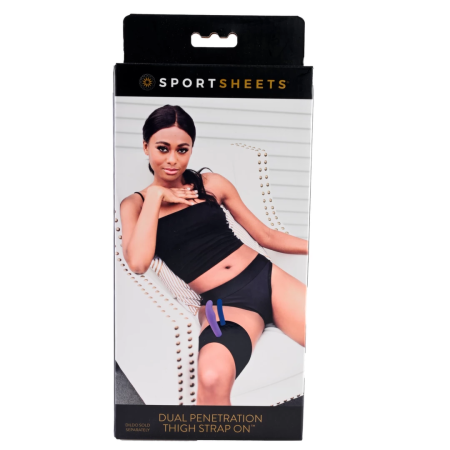 Sportsheets Thigh Strap-On Dual Harness Neoprene Adjustable Black 29in