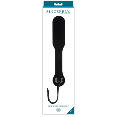 Sportsheets Sincerely Onyx Black Acrylic Bow Tie Impact Paddle 34cm