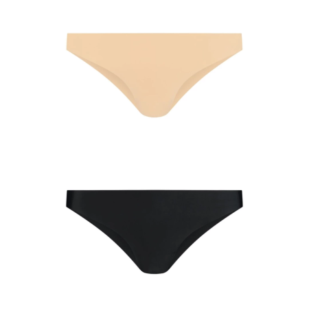 Bye Bra Invisible Brazilian Briefs 2-Pack Nude & Black Size L