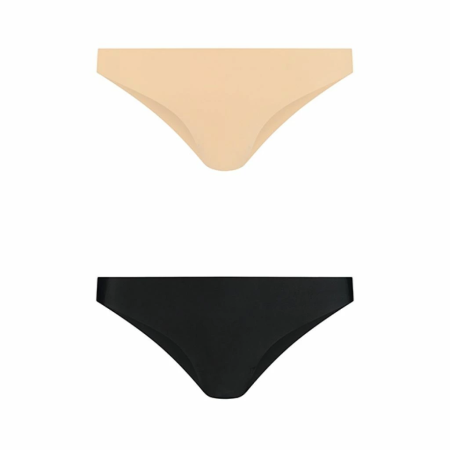 Bye Bra Invisible Brazilian Briefs 2-Pack Nude & Black Size M