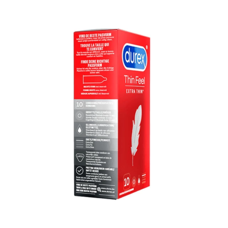 Durex Thin Feel Extra Thin Latex Condoms 10 pcs 56mm Comfort Fit