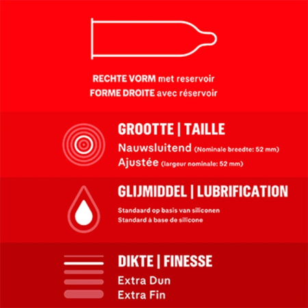 Durex Thin Feel Extra Thin Latex Condoms 10 pcs 56mm Comfort Fit