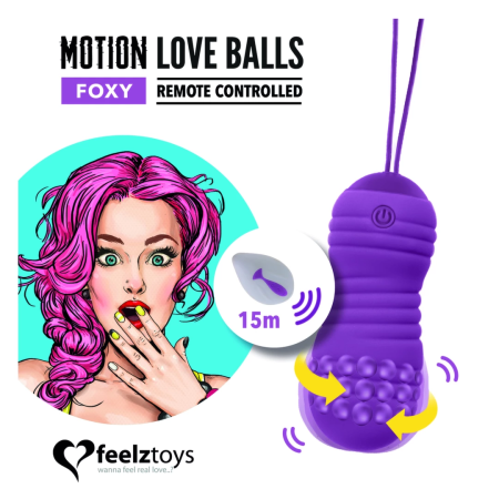 FeelzToys Motion Love Balls Foxy - Remote-Controlled, Waterproof, Silicone