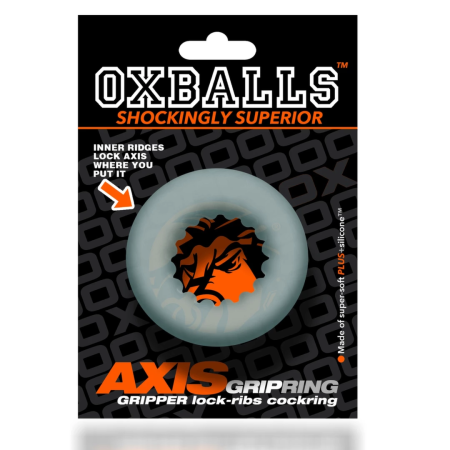 Oxballs AXIS Rib Griphold Comfort Ring Clear Ice Plus+Silicone 5 cm