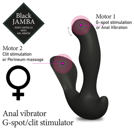 FeelzToys Jamba Black - Dual Motor Intimate Silicone Stimulator, 12.2 cm
