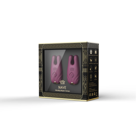 ZALO NAVE Velvet Purple Intimate Clamp Set, App-Controlled, Dual Motors
