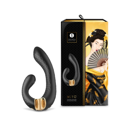 Shunga MIYO Black Dual Motor Silicone Intimate System 185mm