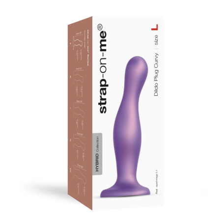 Strap-On-Me Curvy Plug Model L Metallic Purple - Liquid Silicone & Suction Cup