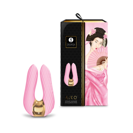 Shunga AIKO Light Pink - Dual Motor Silicone Intimate Massager 100mm