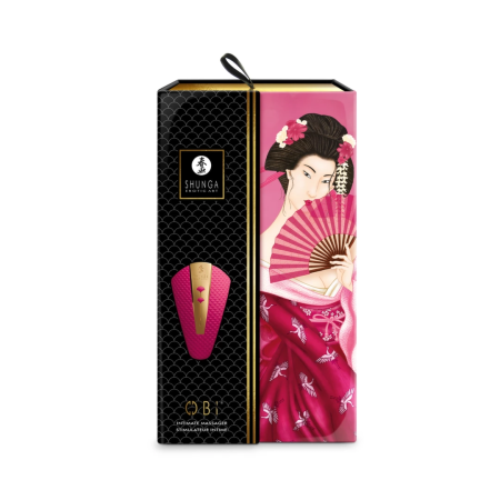 Shunga Obi Intimate Massager Raspberry - Rechargeable, 80g, 115×75×30mm