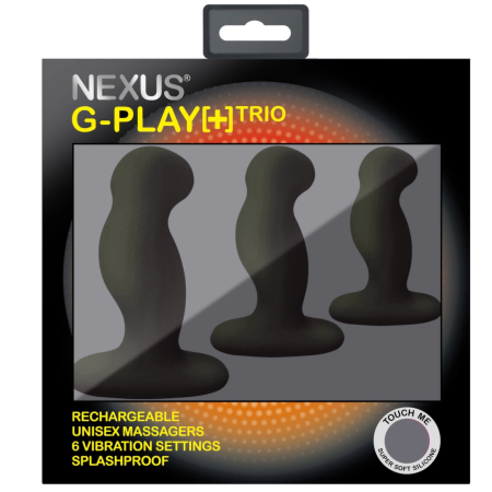 Nexus G-Play Trio Plus Black - 3-Piece Rechargeable Silicone Set