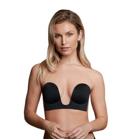 Bye Bra Seamless U-Style Adhesive Bra Cup C Black - Strapless Solution