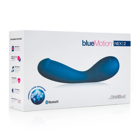 OhMiBod blueMotion Nex 2 App-Controlled Silicone Intimate Device Blue