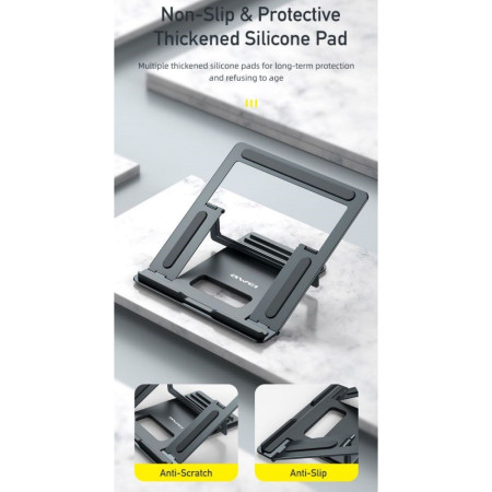 Nešiojamo kompiuterio stovas Awei X30 pilkas