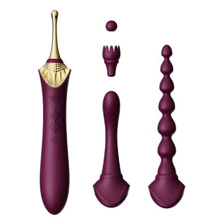 ZALO Bess 2 Velvet Purple Intimate Massager with Attachments, Heating