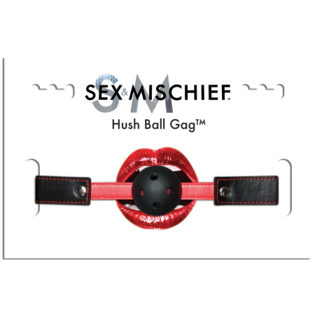 Sportsheets S&M Hush Ball Gag - Adjustable Breathable Model, Black