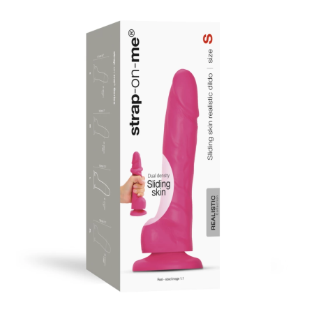 Strap-On-Me Sliding Skin Silicone Model Fuchsia L - Dual Density, Flexible