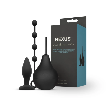 Nexus Anal Beginner Kit - Silicone Starter Set with Douche, Plug & Beads