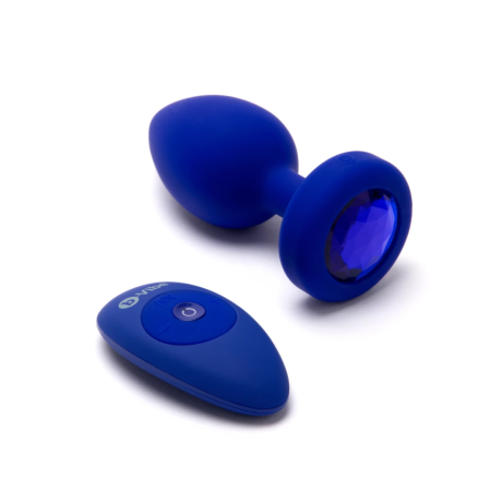 b-Vibe Vibrating Jewel Plug L/XL Navy - Silicone, Rechargeable, 15 Modes