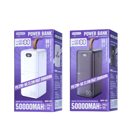 Išorinė baterija Power Bank Remax RPP-117 50000mAh juoda