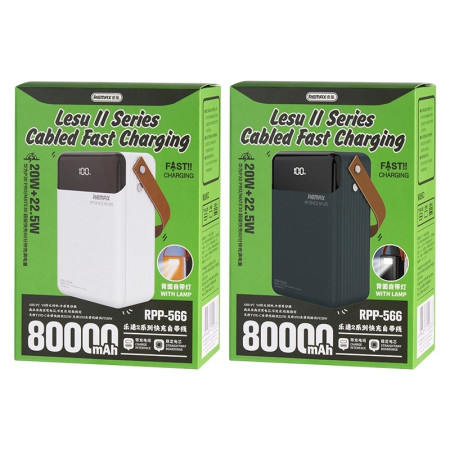 Išorinė baterija Power Bank Remax RPP-566 80000mAh pilka