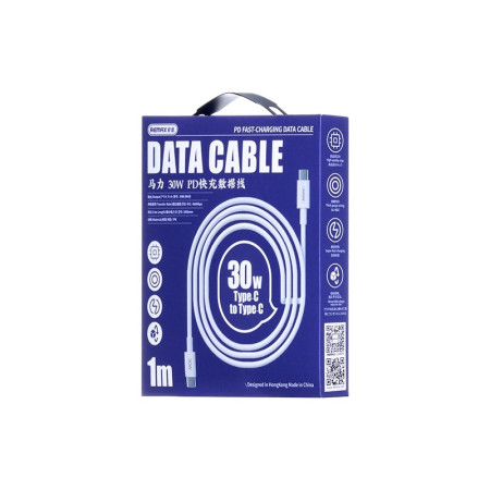 Remax RC-C021 USB-C į USB-C kabelis 30W 2.0m baltas