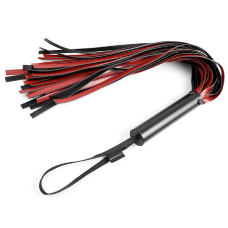 Sportsheets Saffron Series Flogger - Long Faux Leather, Metal Handle