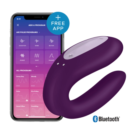 Satisfyer Double Joy Violet App-Controlled Intimate Couple Device
