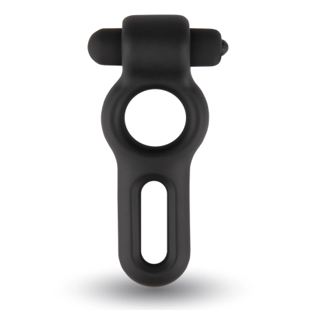 Velv’Or Rooster Drake Dual Silicone Ring with Vibrating Bullet, Black