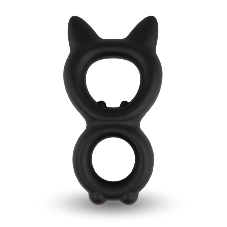 Velv'Or Rooster Kalf Silicone Double Support Ring - Black, Adjustable Fit