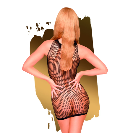 Penthouse Ride Or Die Black Mini Net Dress S/L - Seamless Design
