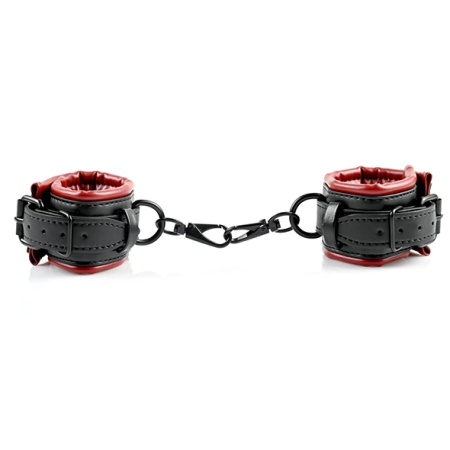 Sportsheets Saffron Adjustable Hog Tie & Cuff Set, Red-Black, Vegan Leather