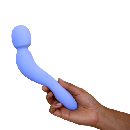 Dame Com Wand Massager Periwinkle - Ergonomic Flexible Neck