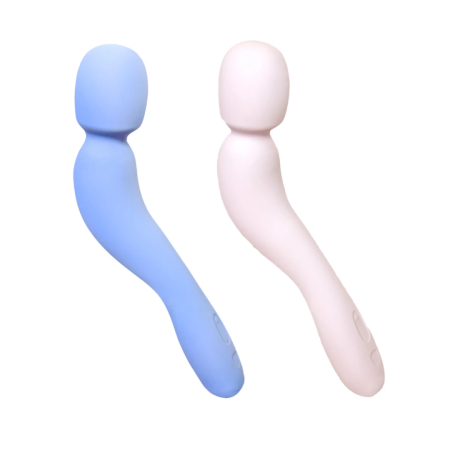 Dame Com Wand Massager Periwinkle - Ergonomic Flexible Neck