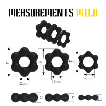 Velv'Or Rooster Milo Silicone Rings Set - 3 Sizes, Platinum Silicone