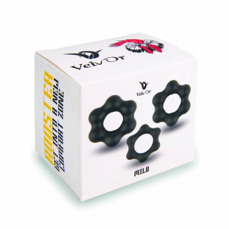 Velv'Or Rooster Milo Silicone Rings Set - 3 Sizes, Platinum Silicone
