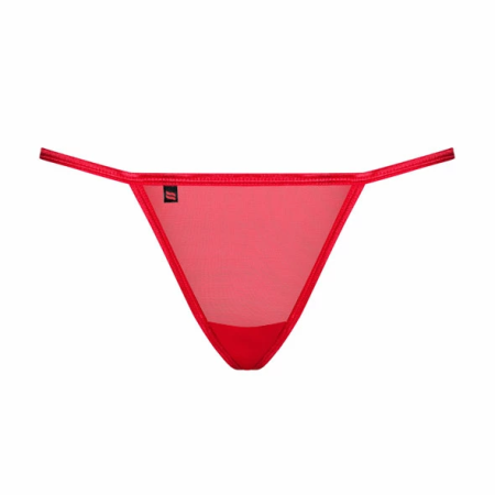 Obsessive Giftella Thong Red S/M - Decorative Mesh Lingerie
