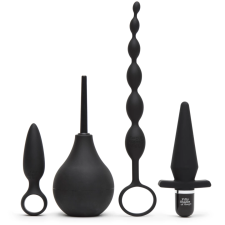 Fifty Shades of Grey Pleasure Overload 4-Piece Silicone Black Anal Kit