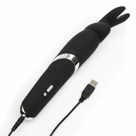 Happy Rabbit Wand Black - Silicone Massager, 10 Modes, Waterproof