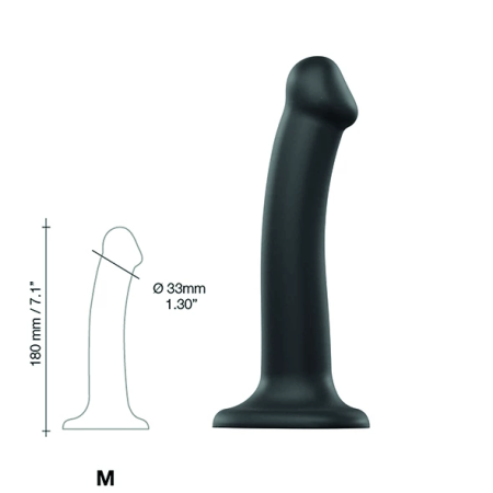 Strap-On-Me Dual Density Bendable Intimate Device Black M 18cm