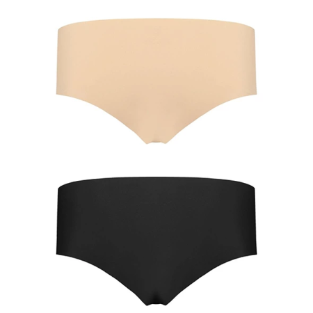 Bye Bra Invisible Panties XL - Nude & Black Seamless 2-Pack Comfort Fit